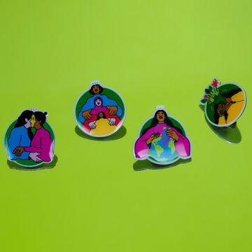 strijdpins 'gelijk, eerlijk, veilig en groen'